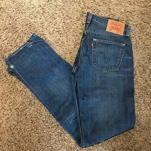 Levi’s 501 straight fit, button fly.